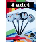 Seyfi Kırtasiye Eğlenceli Başlıklı Kurşun Kalem Setleri Peluş Figürler Baykuş Unicorn Kediler - standart - Çok Renkli