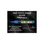 Seyfi Kirtasiye Tekstil Kumaş Kalemi, Fırça Uçlu 1.5-3 mm, Mavi
