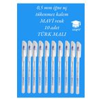 SEYFİKİRTASİYE 0.5 MM İĞNE UÇ TÜKENMEZ KALEM MAVİ RENK 10 ADET YENİ SERİ YENİ ÜRETİM TÜRK MALI PENSAN 2305 MAVİ