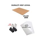 SEYFİKİRTASİYE 1 Adet 35x50 Cm 4mm Duralit , 2 Adet 32 Mm Klips Ve 20 Adet 35x50 Cm Beyaz Bristol 210 gr