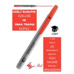 SEYFİKİRTASİYE 2 mm Kalın Uç Permanent Asetat Koli Kalemi, Basmali Mekanizma, Kırmızı