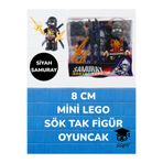 SEYFİKİRTASİYE 8 cm Mini Lego Sök Tak Figür Oyuncak, Siyah, Samurai Tasarım