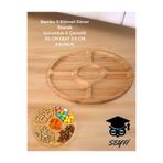 SEYFİKİRTASİYE Bambu 5 Bölmeli Döner Standlı Sunumluk ve Çerezlik, 30 cm, 3.5 cm Kalınlık