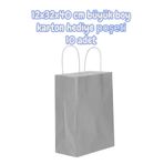 SEYFİKİRTASİYE GÜMÜŞ RENK 12x32x40 cm büyük boy karton hediye poşeti 10 adet