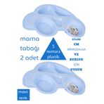 SEYFİKİRTASİYE Mama Tabağı 2 Adet, 17x30 cm, Mavi, Mikrodalga ve Buzluk İçin Uygun