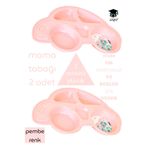 SEYFİKİRTASİYE Mama Tabağı 2 Adet, 17x30 cm, Pembe, Mikrodalga ve Buzluk İçin Uygun