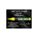SEYFİKİRTASİYE Tekstil Kumaş Kalemi, Fırça Uçlu, 1.5-3 mm, Sarı