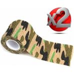 Seyhan Askeri Malzeme 2 Adet Kamuflaj Bant 5cm X4,5mt Su Geçirmez Elastik Bandaj-No:6 - Standart