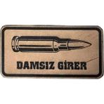 Seyhan Askeri Malzeme Damsız Girer Deri Peç 4,5 X 9 cm Standart Bej Renk Özel Tasarım