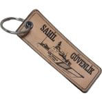 Seyhan Askeri Malzeme Sahil Güvenlik Deri Anahtarlık - Arma - Leather Key Holder