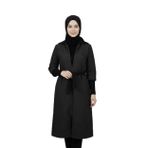 SEYLAN KADIN BÜYÜK BEDEN ASTARLI TRİKO DETAYLI FERMUARLI MEVSİMLİK KAPİTONE MONT SİYAH