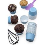 ŞEYLİŞEYLER Şeylişeyler - 50'li Muffin Kek Kapsülü - Kraft & Mavi Cupcake Kağıdı
