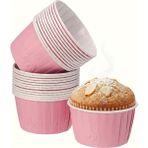 ŞEYLİŞEYLER Şeylişeyler - 50'li Muffin Kek Kapsülü - Kraft & Pembe Cupcake Kağıdı