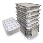 ŞEYLİŞEYLER Şeylişeyler - Alüminyum Dikdörtgen Sütlaç ve Yemek Kabı 500 gr + Kapaklı Set - 14X11 cm 727/L (100 Adet)