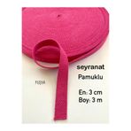 seyranat Fuşya Rengi 3 Metre Eni 3 Cm Pamuklu Cüzdan-Çanta Askısı, Sapı, Kolonu-Dar Dokuma Şerit
