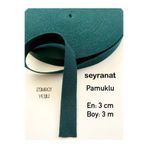 seyranat Zümrüt-Orman Yeşili 3 Metre Eni 3 Cm Pamuklu Cüzdan-Çanta Askısı, Sapı, Kolonu-Dar Dokuma Şerit