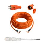 Seyyar 10 Metre Uzatma Kablosu Ttr Cca Çok Telli 3X2.5 Mm Elektrik Kablo Kontrol Kalem Dişi Erkek Fiş