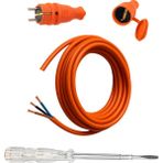 Seyyar 5 Metre Uzatma Kablosu Ttr Cca Çok Telli 3x1.5 mm Elektrik Kablo Kontrol Kalem Dişi Erkek Fiş - 10543176 - Turuncu