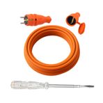 Seyyar 5 Metre Uzatma Kablosu Ttr Cca Çok Telli 3X2.5 Mm Elektrik Kablo Kontrol Kalem Dişi Erkek Fiş