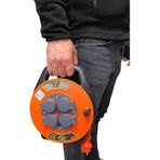 Seyyar Kablo Makarası - 10 Metre Kablo, 3x1.5mm², IP44 Kapaklı 4 Prizli, Bylion Taşınabilir Enerji Çözümü Çanta Tipi Seyyar Uzatma Kablosu Kamp, Atölye, Bahçe, Garaj, Ev