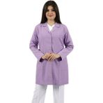 Seza Tekstil Gömlek Yaka Fabrika Otel Mutfak Meslek Lisesi Stajyer Kadın Renkli Iş Önlüğü - Lila - 4XL