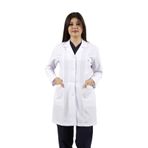 SEZA TEKSTİL Gömlek Yaka Orta Boy Beyaz Önlük Kadın Doktor Öğretmen Hemşire Laboratuvar Önlüğü