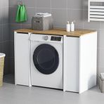 Sezeray Gimli 2 Kapaklı Çamaşır Makinesi Dolabı Atlantik Çam Beyaz