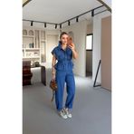 Sezgi Tekin Dikiş Detay Mavi Slouchy Pantolon