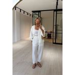 Sezgi Tekin Tek Düğmeli Gömlek/Slouchy Pantolon Ekru Tensel Modal Takım