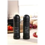 Sezka Life 2'li Tuzluk ve Baharatlık Seti Salt-Spice Tuzluk Biberlik SİYAH