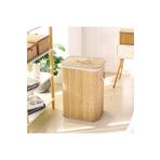 Sezka Life Bambu Kirli Çamaşır Sepeti Katlanır Bambu İpli Naturel