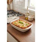 Sezka Life Kulplu Seramik Lazanya Fırın Kabı Izgara Taban Fırın Kek Kalıbı 23x14x3 cm