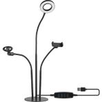 Sezy 3 In 1 Telefon Tutucu Tripod 3 Kademeli Mikrofon Standı USB Masa Lambası