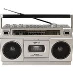 Sezy 555BT Boombox Bluetooth Nostaljik USB Sd Fm Radyo Kaset Çalar Kayıt Özellikli Müzik Play Hoparlör - Gümüş