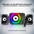 Sezy Ecco7 Bluetooth Mikrofonlu Hoparlör RGB 2+1 Ses Sistemi Gaming Bilgisayar Hoparlör