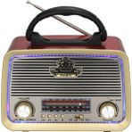 Sezy KN1183BT Usb/sd/mp3/bluetooth Işıklı Şarjlı Nostaljik Radyo - Açık Kahverengi