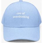 SF Collection Unisex Ceo Of Overthinking Baskılı Spor Şapka – Ayarlanabilir Pamuklu Cap Günlük Kombin Şapkası - Standart - Açık Mavi