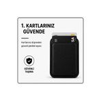 SF SEFADUR MagSafe Uyumlu Manyetik Kartlık Cüzdan iPhone 12 13 14 15 16 Serisi Siyah