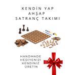 Sf01 Kendin Yap Ahşap Satranç Takımı | Dıy Ahşap Satranç | 27X27 Cm | Boya Ve Yapıştırıcı Hediyeli