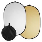 SFALCI 60 * 90 cm / 24 * 35 inç Fotoğrafçılık Işık Reflektör 2-in-1 (Gümüş, Altın) Katlanabilir Taşınabilir Stüdyo Açık Fotoğrafçılık için Taşıma Çantası ile