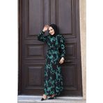 Sfg Life Moda KADIN YAZLIK TESETTÜR KUŞAKLI DOKUMA KUMAŞ ŞIK ELBİSE