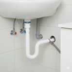 Sfk Çamaşır Makinesi & Bulaşık Makinesi Çıkışlı Körüklü Lavabo Altı Sifonu | Koku Önleyici Çözüm - Beyaz - 30CM
