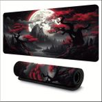 Sge Teknoloji 70X30 cm Karanlık Kırmızı Ay Temalı Kaydırmaz Taban Speed Yüzey Oyuncu Mouse Pad Gaming