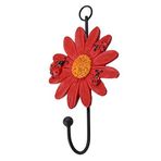 SGerste Daisy Flower Duvar Kancası/Tutucu/Askı Çantası/Anahtar/Kaban/Havlu Mutfak Depolama - Kırmızı, 14x8 cm