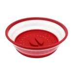SGerste Kırmızı/Mavi/Sarı Katlanabilir Plastik Mikrodalga Sıçratma Kapağı Plaka Koruma Kapağı Buhar Havalandırmalı Süzgeç/Süzgeç - Mavi, 21,2 x 8 cm