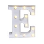 SGerste LED Harf Işıkları Alfabe, Alfabe LED Harf Işıkları Işıklı Beyaz Plastik Harfler Dekoratif Alfabe Işık Mektubu Aşk Düğün Ev Partisi Tatil Bar Dekorasyonu (E)