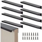 SGerste Siyah Mobilya Kulpları Gizli Dolap Kolları 200 mm Vidalı Dolap Kapı Çekmeceleri için Gizli Dolap Kolları 8 Parça (300 mm)