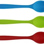 SGerste Yemek Masası Çorba Kaşığı Silikon Yemek Kaşığı Çay Kaşığı Uzun Saplı 20,5 x 4,5 cm 3 parça