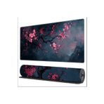 sgeteknoloji 70X30 CM KİRAZ ÇİÇEĞİ TEMALI KAYDIRMAZ TABAN SPEED YÜZEY OYUNCU MOUSE PAD GAMİNG 65x25