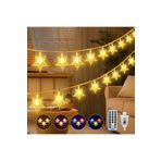sgeteknoloji Yıldız Usb Sarı renkli Işık 12 Metre 100 Led Kumanda8 Modlu Ev Bahçe Balkon Ağaç